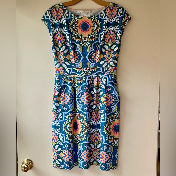 NWOT Boden Florrie Jersey Dress Chesapeake Bay Bloomsbury, size 2 petite - Picture 2 of 4